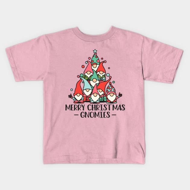 Merry Christmas Gnomies Kids T-Shirt by Etopix